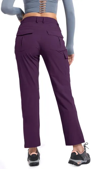 Women's Cargo Lightweight Hiking Pants Casual High Waisted Athletic Outdoor Travel Trousers with Pockets