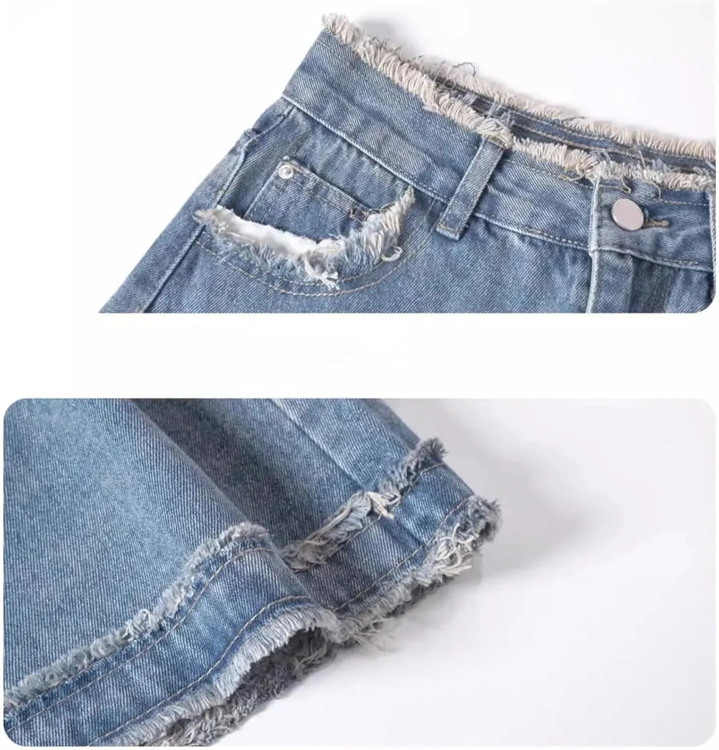 Women's Denim Skirt  Loose-Fit Medium-Length High-Waisted Summer Casual Elastic Pockets Work Midi A-Line Skirt