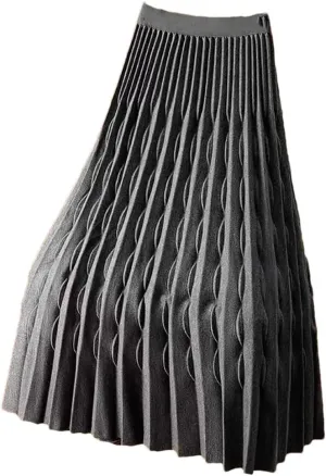 Women's Fashion Spring Autumn Elegance Solid High Waist Women's Lace Pleated Skirts