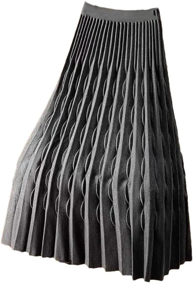 Women's Fashion Spring Autumn Elegance Solid High Waist Women's Lace Pleated Skirts