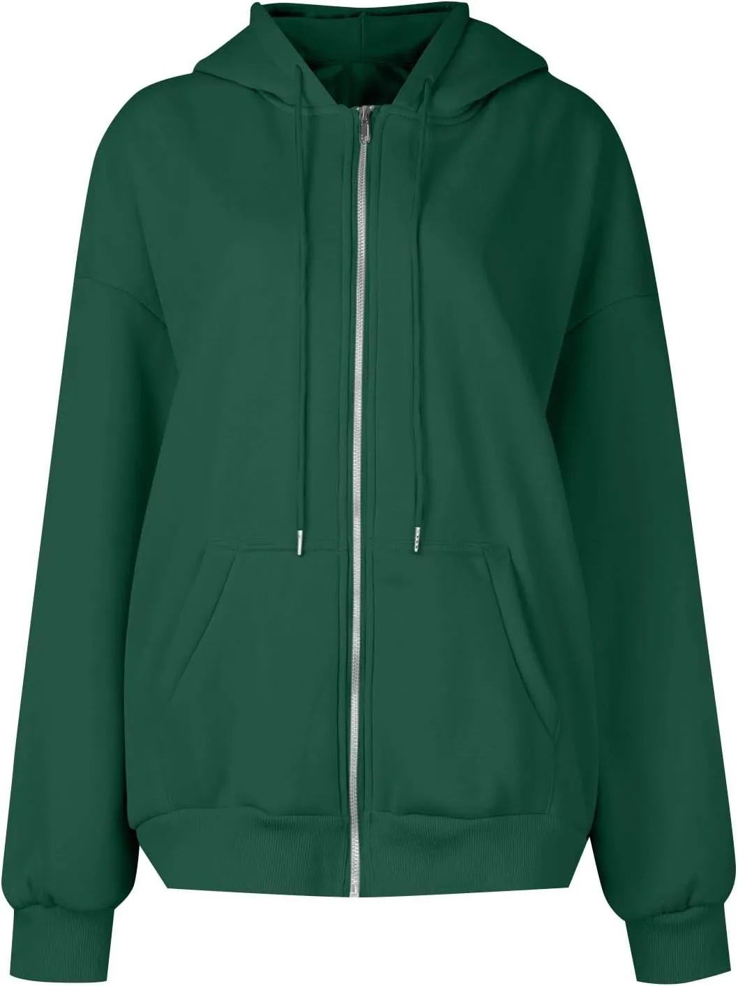 Women's Full Zip Up Hoodie Long Sleeve Hooded Sweatshirts Casual Fall Jacket Coat 2024 Fashion Outfits