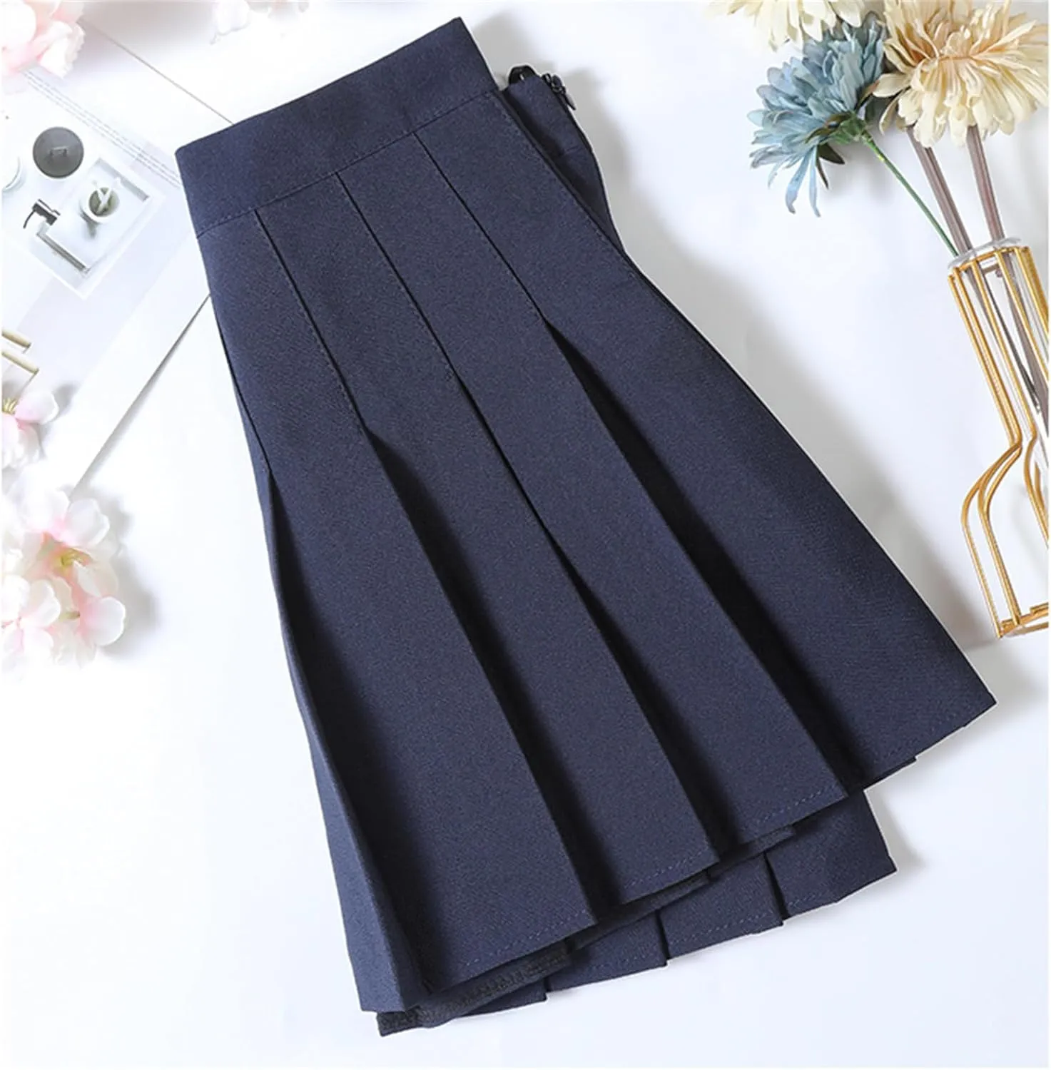 Women's High Waist A-Line Mini Pleated Skirt with Shorts for Spring and Summer Girls' Clothes