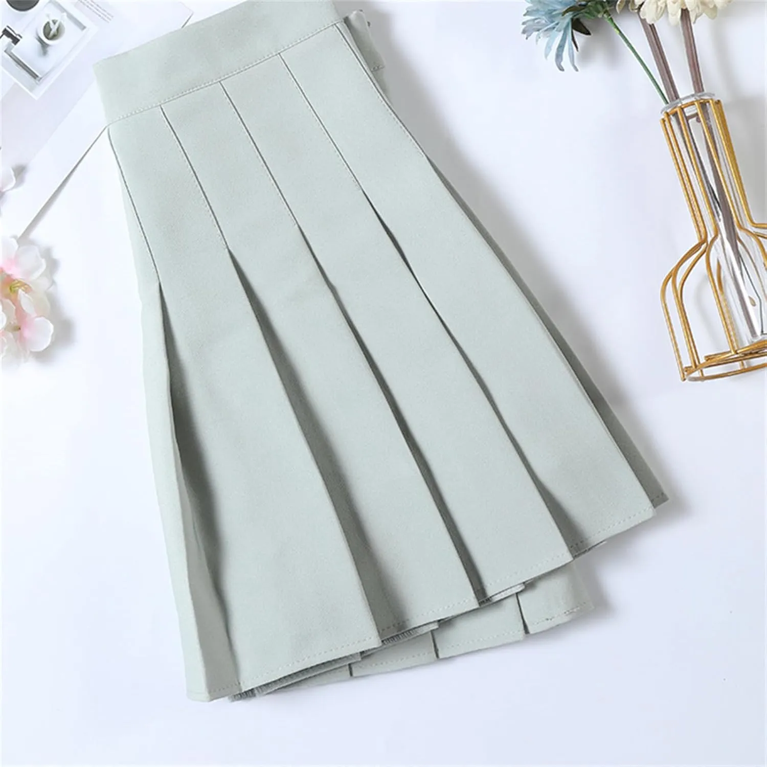Women's High Waist A-Line Mini Pleated Skirt with Shorts for Spring and Summer Girls' Clothes