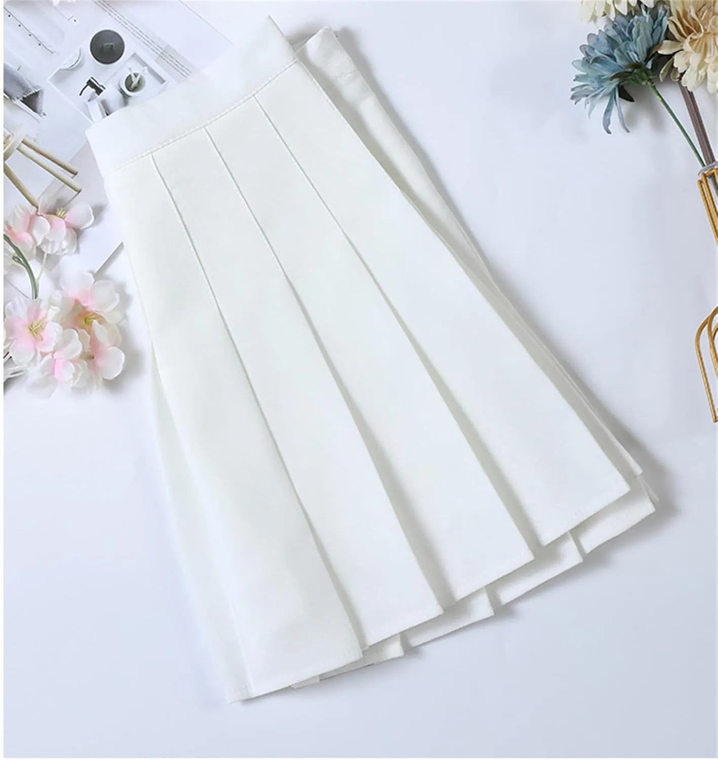 Women's High Waist A-Line Mini Pleated Skirt with Shorts for Spring and Summer Girls' Clothes