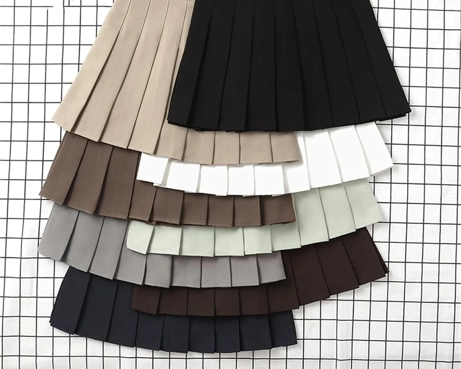Women's High Waist Harajuku Mini Pleated Skirt Summer Ruffle Bodycon Casual A-Line Short Skirt