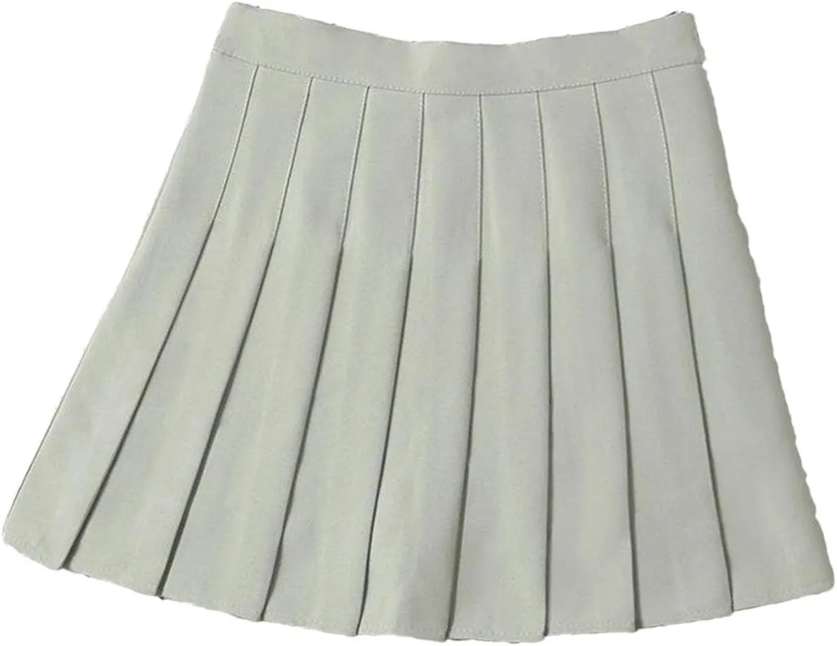 Women's High Waist Harajuku Mini Pleated Skirt Summer Ruffle Bodycon Casual A-Line Short Skirt