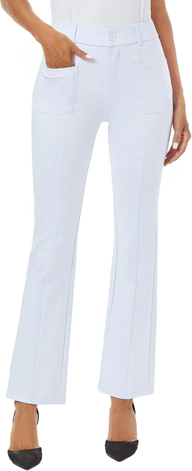 Women's High Waist Stretchy Bootcut Dress Work Slacks Pants with Pockets