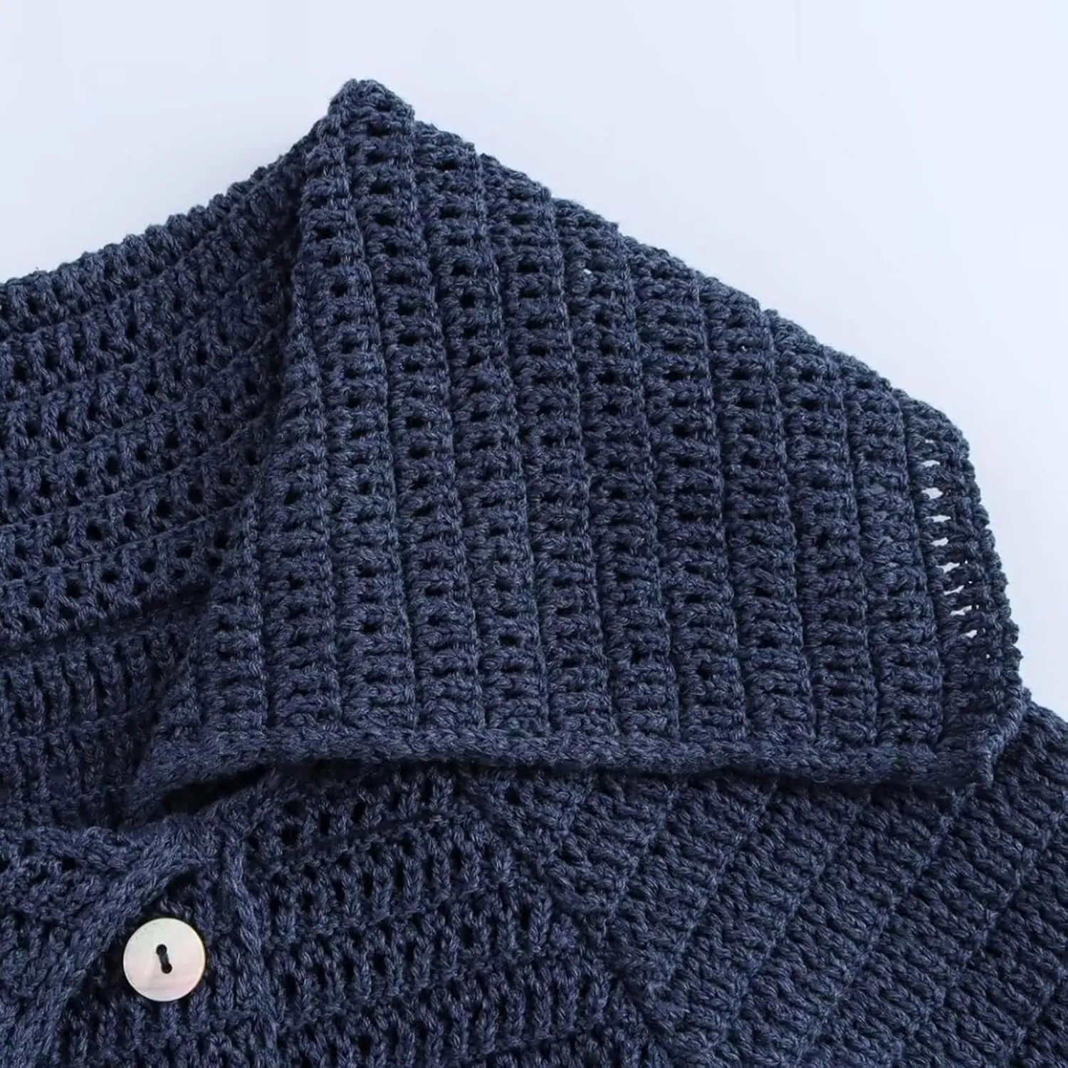 Women's Knit Cardigan Long Sleeve Sweater Asymmetric Side Button Lapel Short Warm Knitwear for Business Work Office