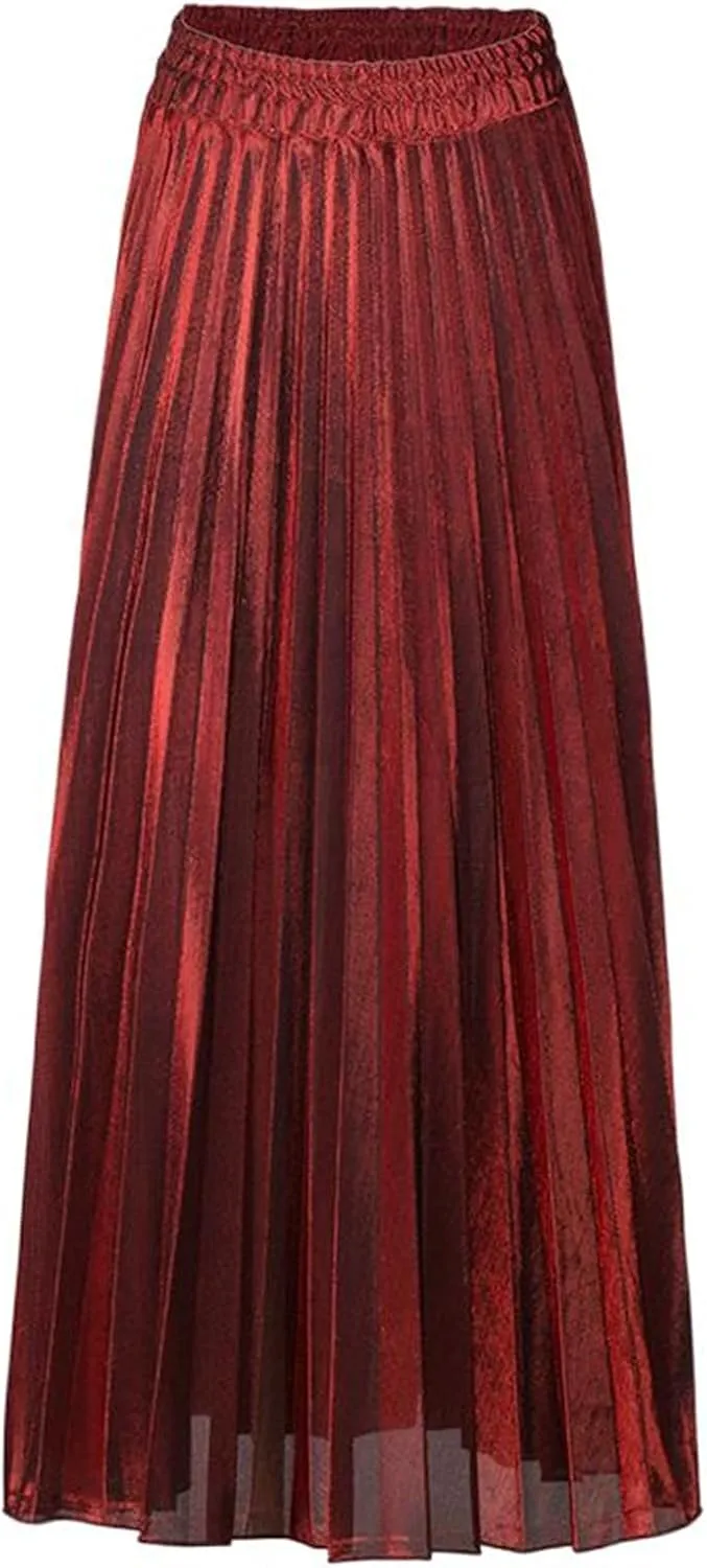 Women's Long Dresses Spring Summer Pleated Beach Skirt