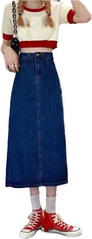 Women's Medium-Length High-Waisted Slimming Skirt Vintage Fashion Spring Autumn A- Line Skirt