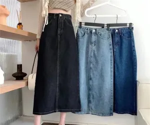 Women's Medium-Length High-Waisted Slimming Skirt Vintage Fashion Spring Autumn A- Line Skirt