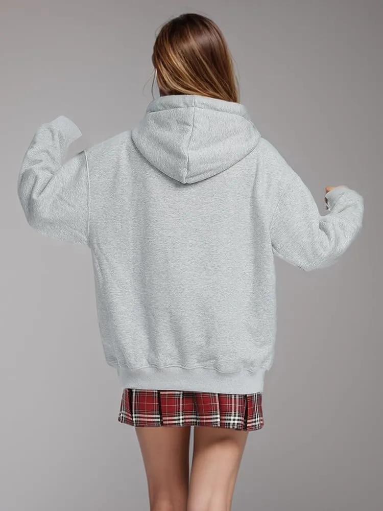 Womens Oversized Sweatshirts Fleece Hoodies Long Sleeve Shirts Pullover Fall Outfits 2024 with Pocket