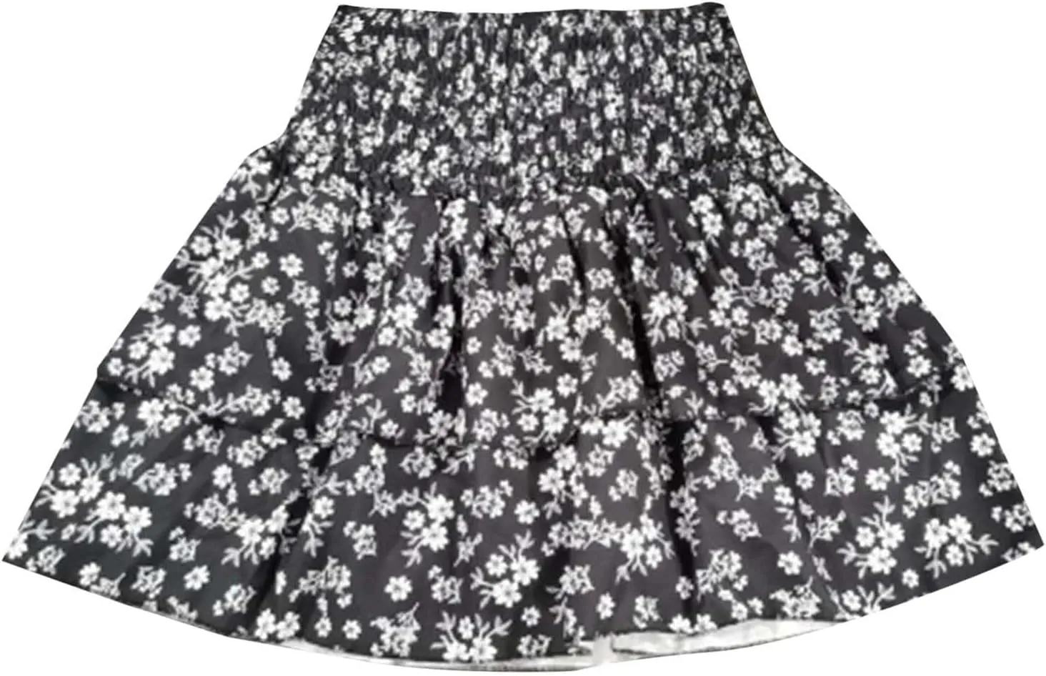 Womens Sexy Skirt Pleated Skirt Ruffle Printed Skirt Fashion Printed Pleated Lace Skirt Plus Size Midi Skirt