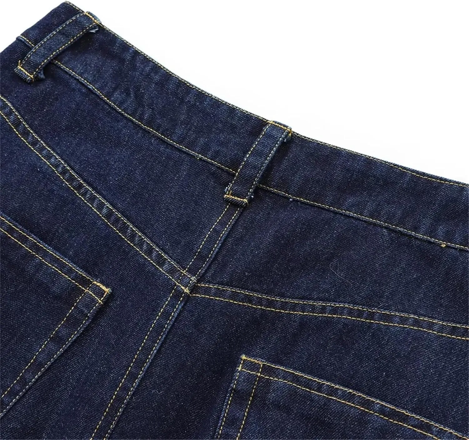 Women's Slim Fit Skirt  Cotton Casual Denim Stretch High-Waisted Button Up with Pockets