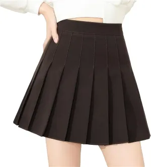 Women's Summer Fashion A-Line Mini Skirts Solid Color Casual Pleated Skirts Holiday Beach Skirt