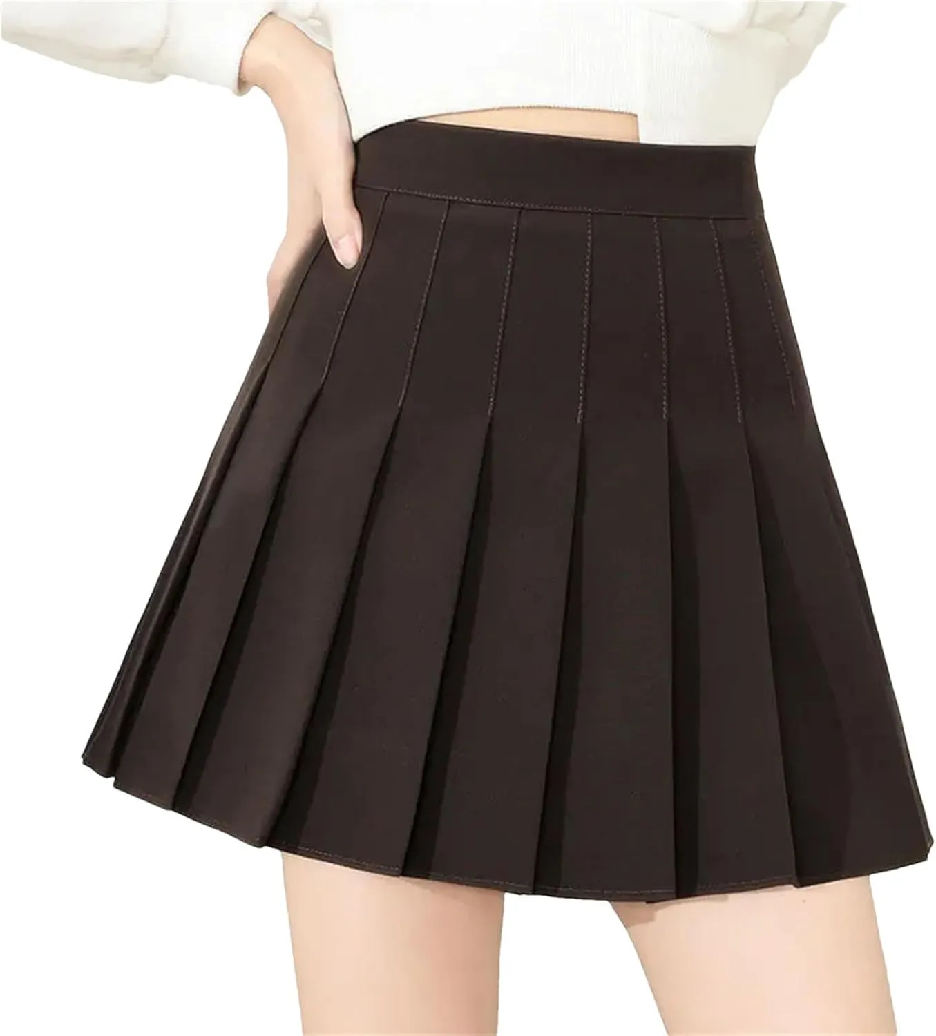 Women's Summer Fashion A-Line Mini Skirts Solid Color Casual Pleated Skirts Holiday Beach Skirt