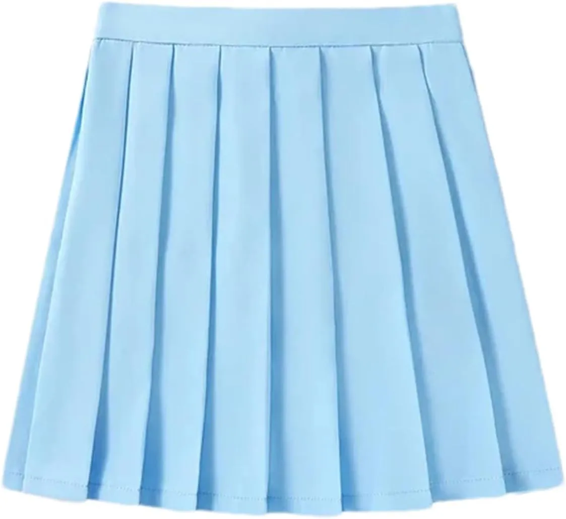 Women's Summer High Waist Pleated Skirt  Plaid School Uniform Student Skirt Lightweight Golf Skirt