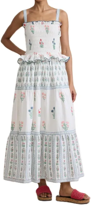 Womens Summer Maxi Dress Floral Sleeveless Smocked Maxi Dress Boho Spaghetti Strap A-Line Flowy Beach Long Sundress