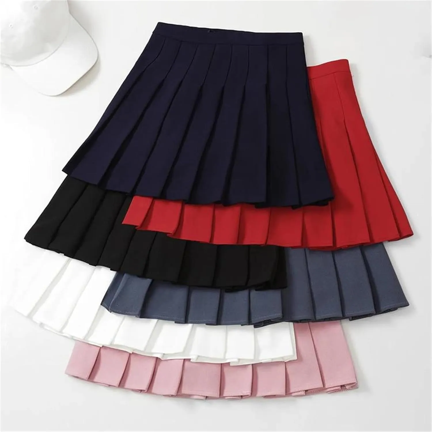 Women's Summer Pleated Skirt  Elastic High Waist Fashion Mini Skirt for Girls