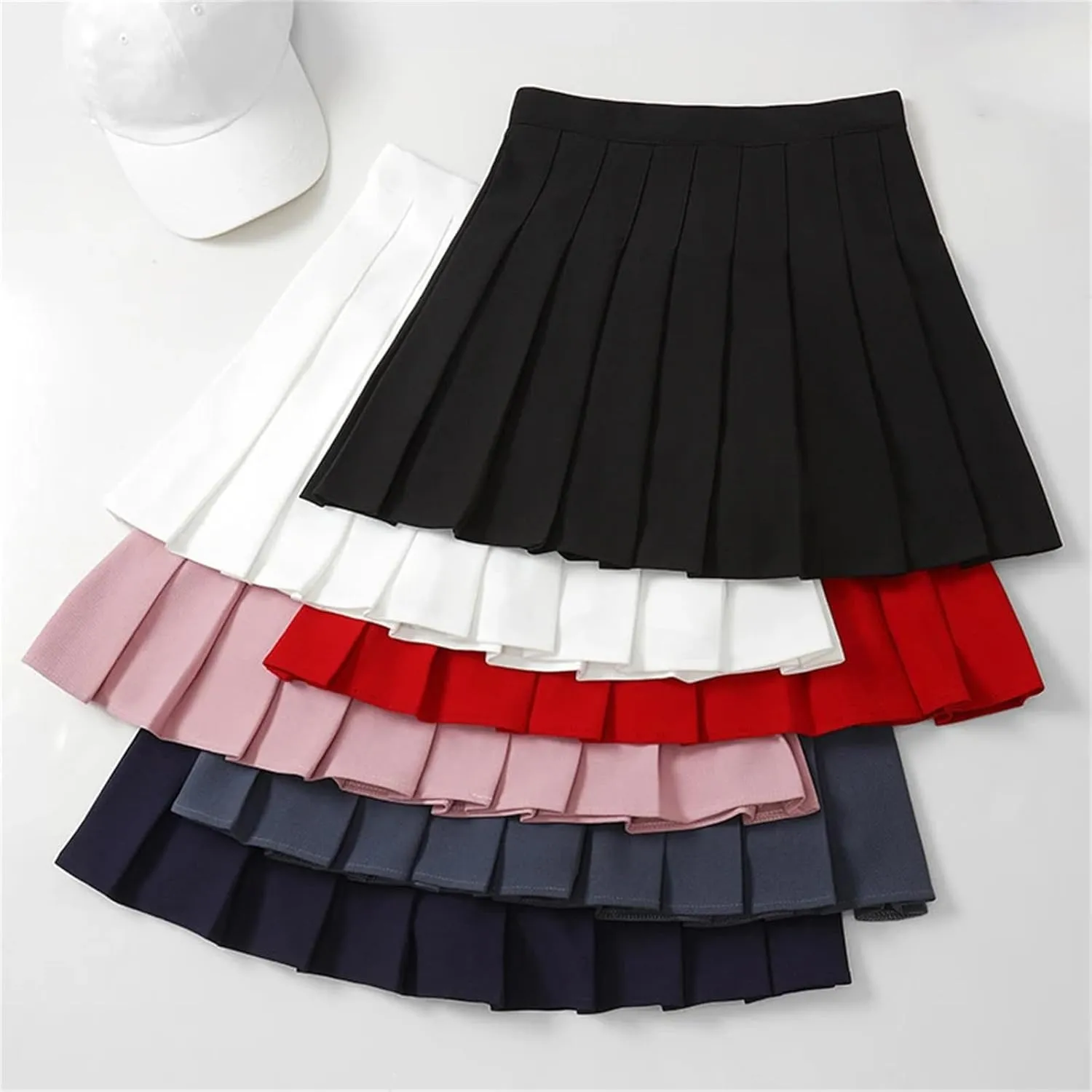 Women's Summer Pleated Skirt  Elastic High Waist Fashion Mini Skirt for Girls