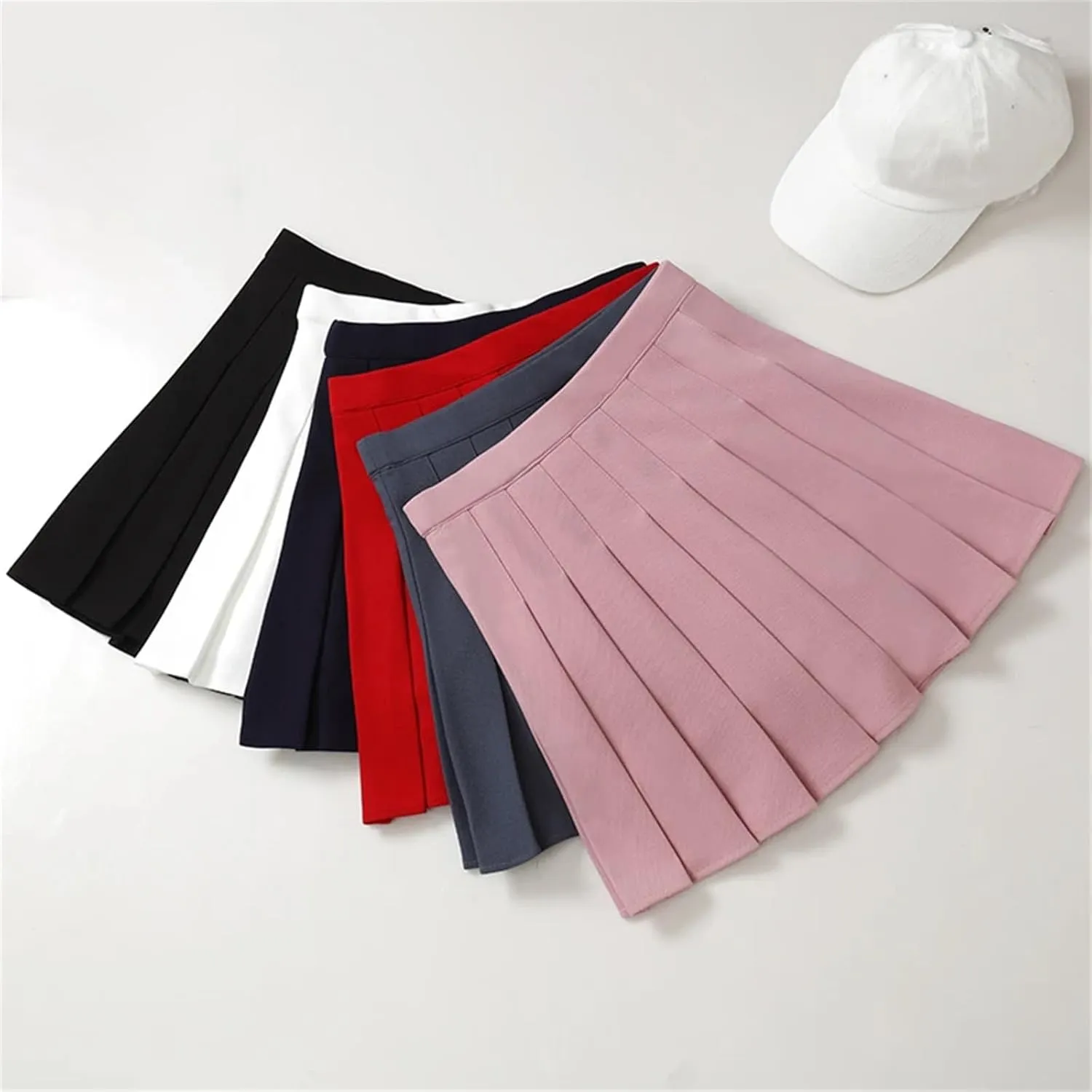 Women's Summer Pleated Skirt  Elastic High Waist Fashion Mini Skirt for Girls