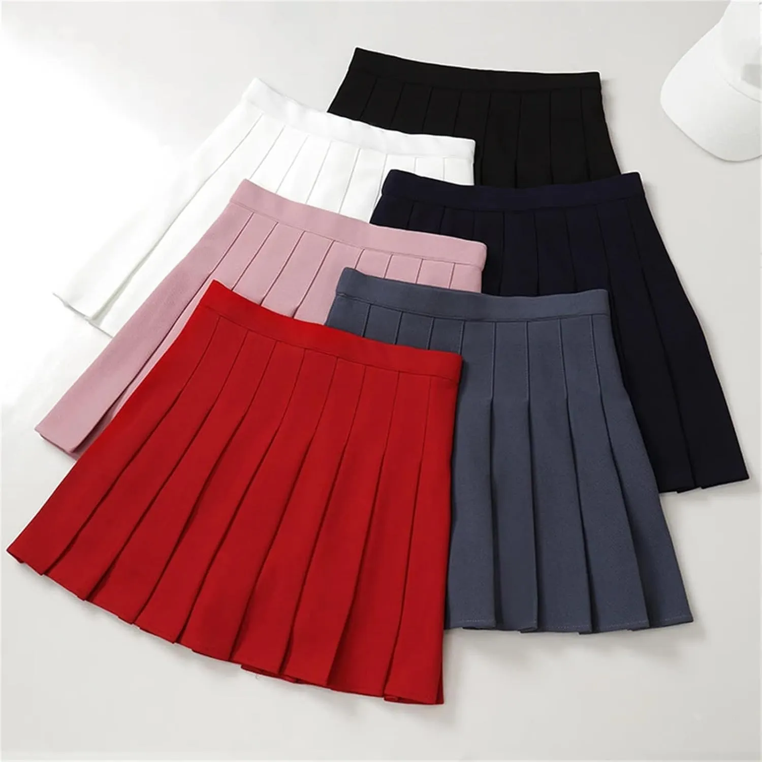 Women's Summer Pleated Skirt  Elastic High Waist Fashion Mini Skirt for Girls
