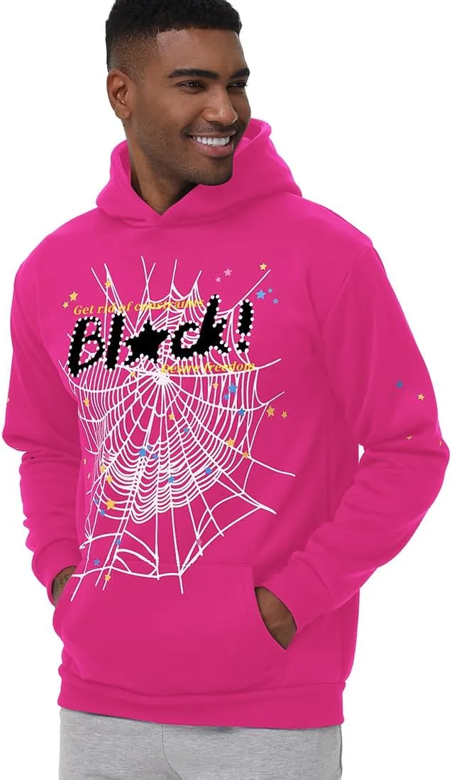 Y2K Hoodie Set Cobweb Spider Style Hoodie Pant Casual Tracksuit Long Sleeve Athletic Suit