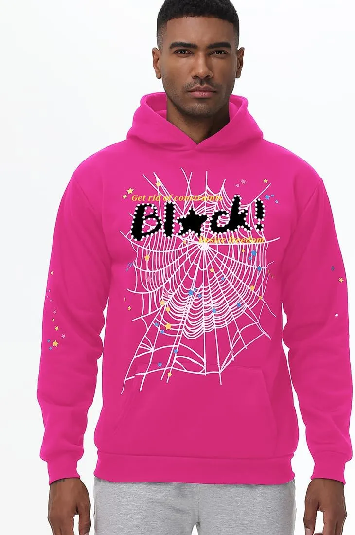 Y2K Hoodie Set Cobweb Spider Style Hoodie Pant Casual Tracksuit Long Sleeve Athletic Suit