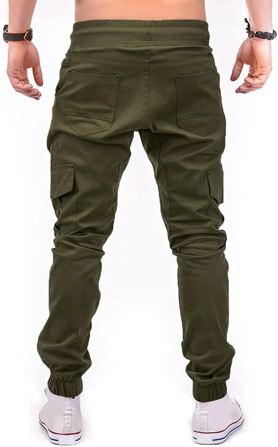 Ymosrh Cargo Work Pants for Men Solid Color Ripped Holes Frayed Gradient Washed Trousers Mens Exercise Pants XXL