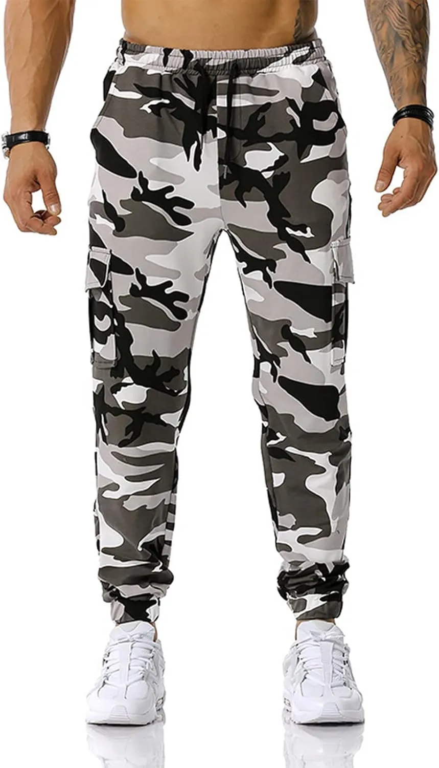 Ymosrh Cargo Work Pants for Men Solid Color Ripped Holes Frayed Gradient Washed Trousers Mens Exercise Pants XXL