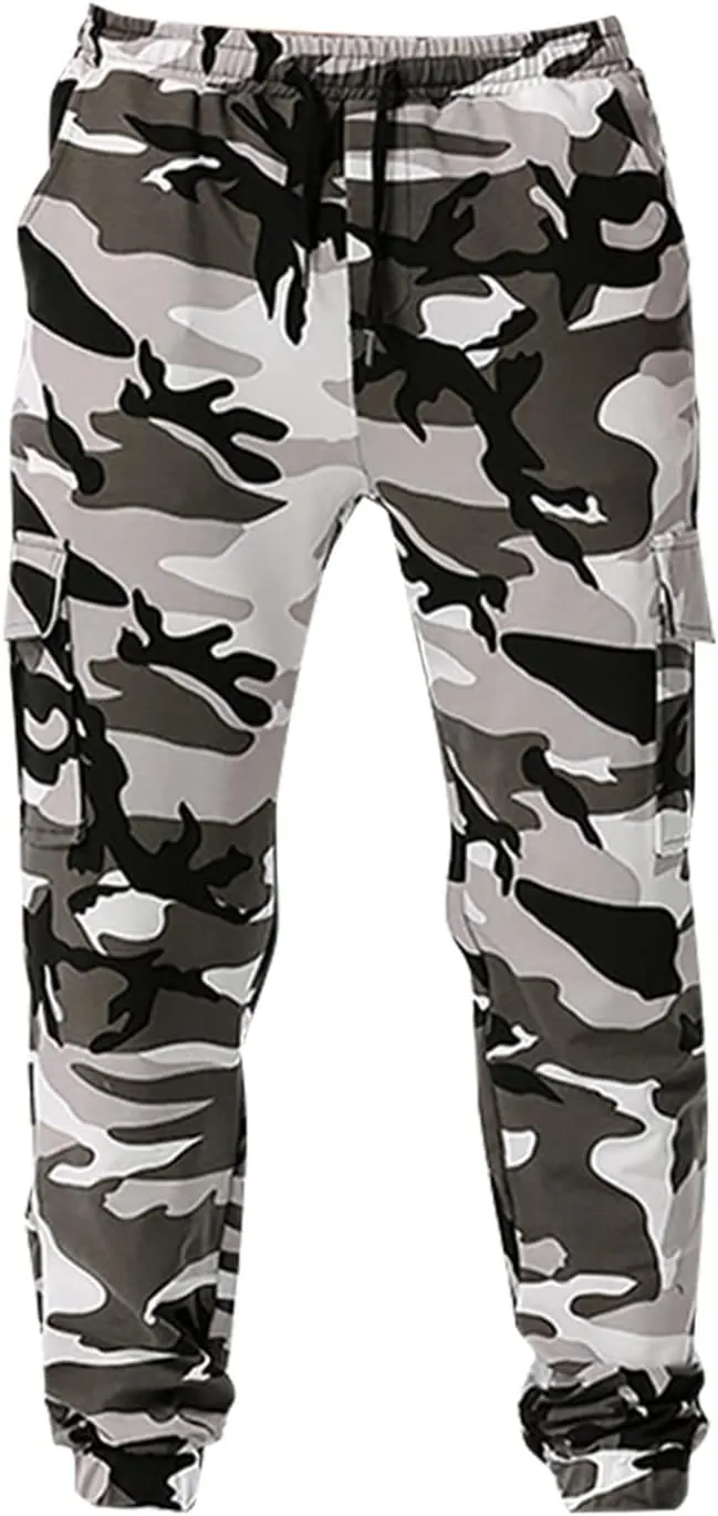 Ymosrh Cargo Work Pants for Men Solid Color Ripped Holes Frayed Gradient Washed Trousers Mens Exercise Pants XXL