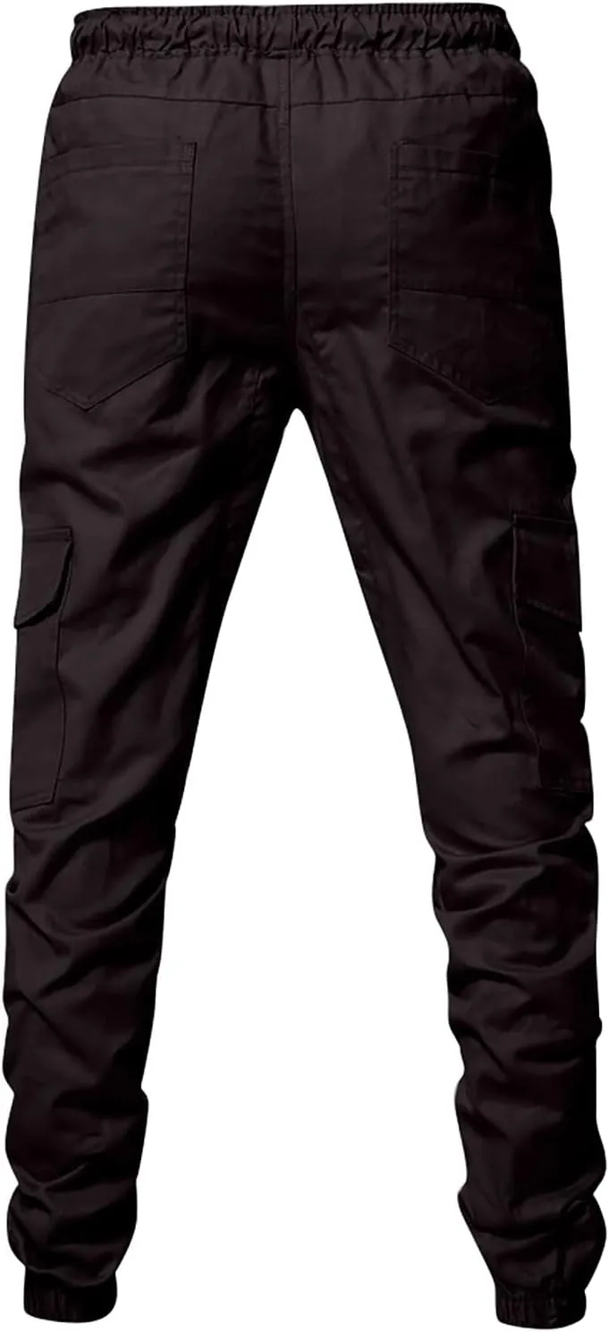 Ymosrh Cargo Work Pants for Men Solid Color Ripped Holes Frayed Gradient Washed Trousers Mens Exercise Pants XXL