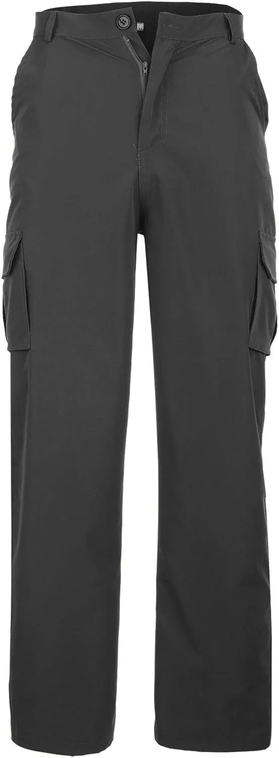 Ymosrh Mens Large Tall Pants Men's Slim Fashion Solid Color Casual Pants Multi Pocket Straight Cargo Pants Stretch