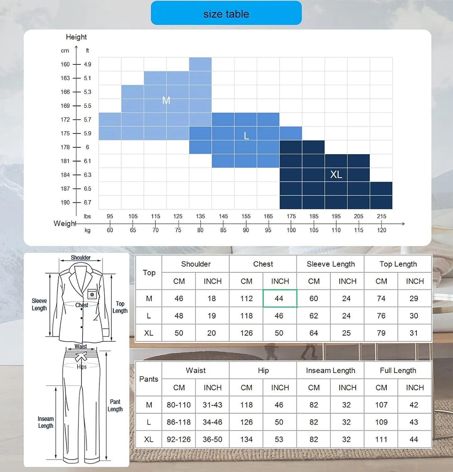 YUSHOW Mens Pajama Set Long Sleeve Henley Neck Button Top Plaid Pants Soft Warm Loungewear Sleepwear Set