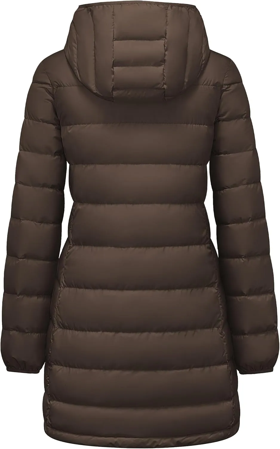 YZG Women's Warm Lightweight Long Down Jacket Warm Quilted Puffer Coat with Hood Removable