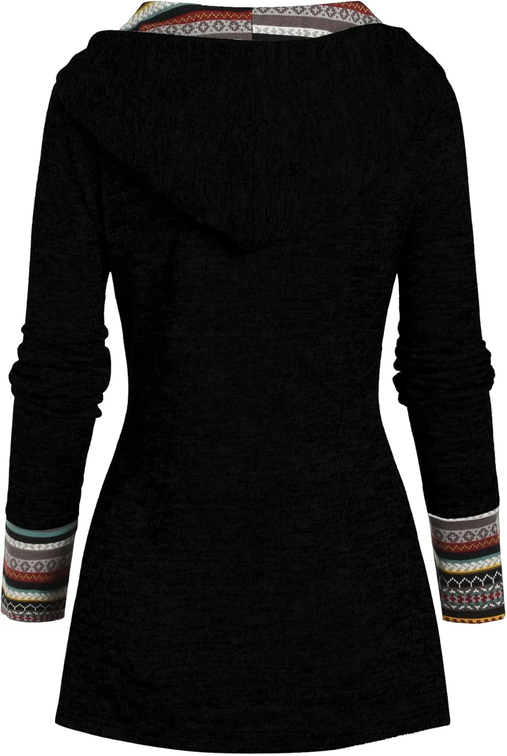 ZAFUL Women's Hoodies Long Sleeve Cowl Neck Button Hooded Shirts Knit Tops 2024 Fall Outfits Casual Boho Pullover Sweatshirt